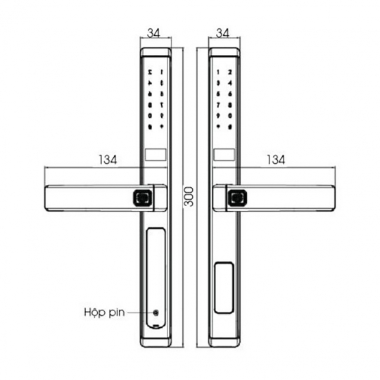 KHÓA THÔNG MINH CỬA NHÔM, SẮT, INOX DEMAX SL688 2SF - APP WIFI