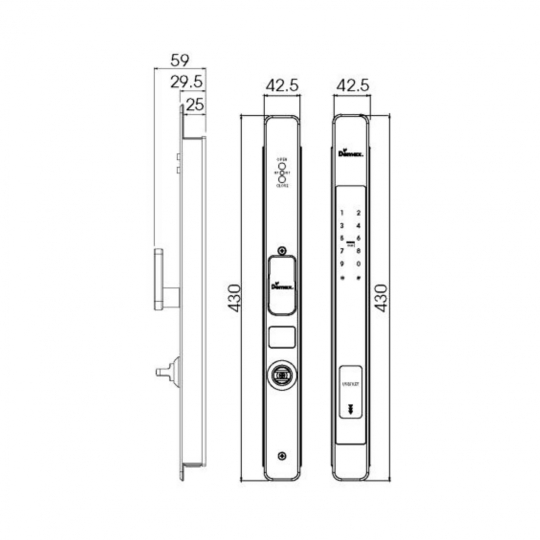 KHÓA THÔNG MINH CỬA NHÔM, SẮT, INOX DEMAX SL801 BL - APP WIFI