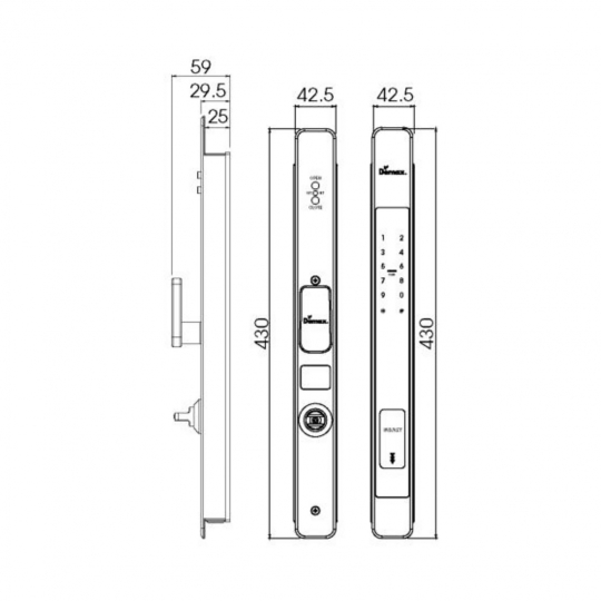 KHÓA THÔNG MINH CỬA NHÔM, SẮT, INOX DEMAX SL801 CG - APP WIFI