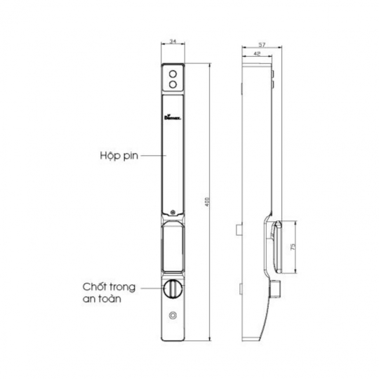KHÓA THÔNG MINH CỬA NHÔM, SẮT, INOX DEMAX SL802 AG - APP WIFI