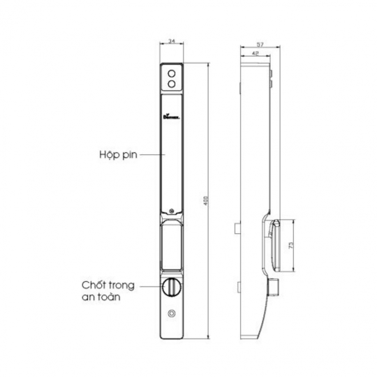 KHÓA THÔNG MINH CỬA NHÔM, SẮT, INOX DEMAX SL802 CG - APP WIFI