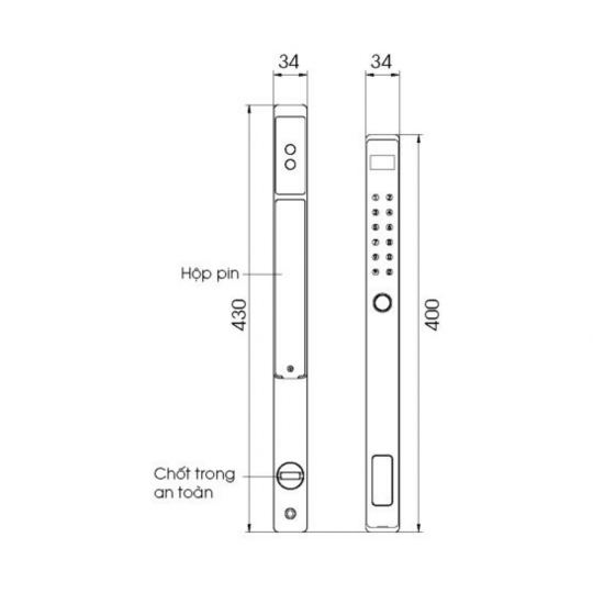 KHÓA THÔNG MINH CỬA NHÔM, SẮT, INOX DEMAX SL808 AG - APP WIFI
